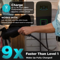Nuevo Cargador de Pared para Vehículos Eléctricos de 7kW 11kW J1772 Nivel 2 con Conector NEMA, Protección Contra Fugas IP65, Operado por Aplicación Inteligente, Alta Eficiencia, para Uso Doméstico