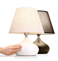 Lampe de chevet LED moderne, lampe de nuit, support en céramique E27, corps en fer décoratif, abat-jour en métal pour chambre à coucher