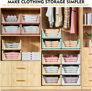 Có Thể Gập Lại Nhựa Lưu Trữ Giỏ <span class=keywords><strong>Stackable</strong></span> Tủ Quần Áo Tổ Chức Hộp Cho Quần Áo Tủ Quần Áo Lưu Trữ Thùng - Product Image 2