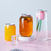 Plastic flessen met trekring, lege PET-potten, verpakkingen voor vruchtensap, frisdrank, water, dranken, doorzichtige plastic bekers, ringtrekker-potten, PET-blikjes
