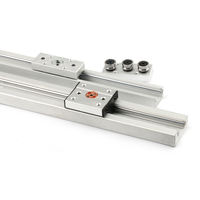 Rail de guidage linéaire à double axe SGR15N, curseur SGB15N à 3, 4 ou 5 roues avec poignée de verrouillage, rail coulissant linéaire en aluminium