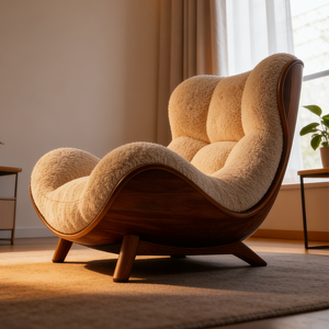 Poltrona Reclinabile Moderna di Lusso in Tessuto, Divano Singolo a Dondolo, Arredamento Relax per <span class=keywords><strong>Soggiorno</strong></span>, Design di Alta Gamma - Product Image 4