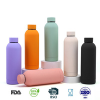 Bouteille d'eau de luxe personnalisée avec logo, isolée, en acier inoxydable 304, thermos sous vide, garde au chaud et au froid, 500 ml, bouteille d'eau pour l'extérieur