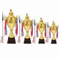 Trophées et récompenses sportifs et bouddhistes en métal sur mesure en stock pour les événements de football, de basketball et de musculation - Poli