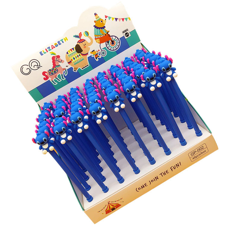 Лидер продаж, силиконовые Милые гелевые ручки «Лило Стич», детские подарки, синяя розовая кукольная ручка