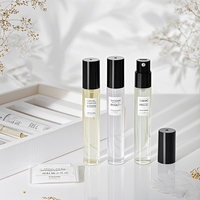 Flacon de parfum vide en verre cylindrique pour cosmétiques, atomiseur de 10 ml, 15 ml, 20 ml, 30 ml