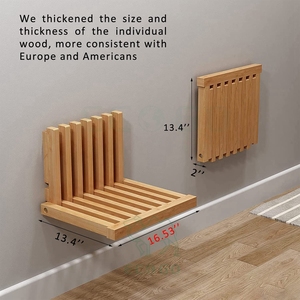 Banco de asiento de ducha de montaje en pared, taburete de ducha plegable para entrada de ducha interior, taburete de cambio de zapatos de madera maciza para niños y adultos - Product Image 4