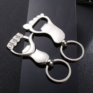 Custom Promotion Gift Wholesale New Palm Shape Engraved Logo Beer Bottle Opener Keychain <b>Key</b> <b>Chain</b> - Product Image 4