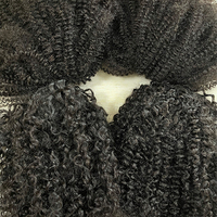 Perruque à ondulations naturelles en cheveux humains, vrais cheveux bouclés crépus, queue de cheval à cordon pour femme