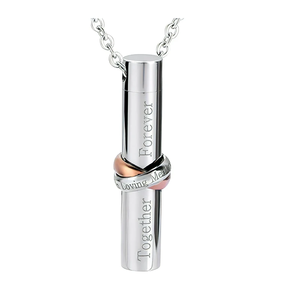 Kalung Liontin Urn Silinder untuk Abu Jenazah, Kalung Baja Anti Karat, Tempat Penyimpanan Kenangan Hewan Peliharaan, Perhiasan Kremasi untuk Wanita Pria, untuk Doa - Product Image 3