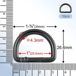 Clips de mosquetón metálicos con anillo en D de resorte de 1 pulgada para bolso, gancho para correa, llavero, soporte para llavero, cierre para placa de identificación de perro, llavero de paracord - Product Image 2