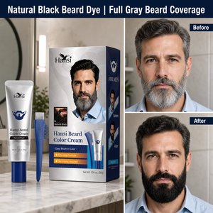 Crema Tinte para Barba Herbal Sin Amoniaco Negro Natural Suave para Piel Sensible Extracto de Plantas para Hombres Grado Premium Larga Duración - Product Image 1