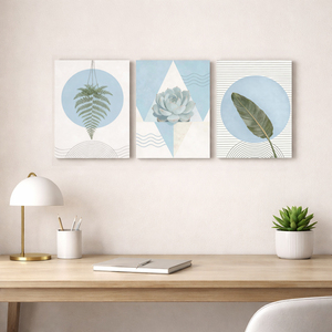 Tableau mural sur toile abstrait floral, lot de 3 impressions d'images florales, affiche de peinture botanique pour salon et chambre à coucher - Product Image 3