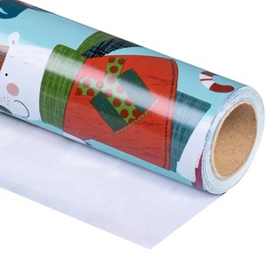Custom Christmas-Themed Cartoon Gift <b>Wrapping</b> <b>Paper</b> Roll Single Side PE Coated Art <b>Paper</b> 100GSM Eco-Friendly Recyclable Digital - Product Image 1