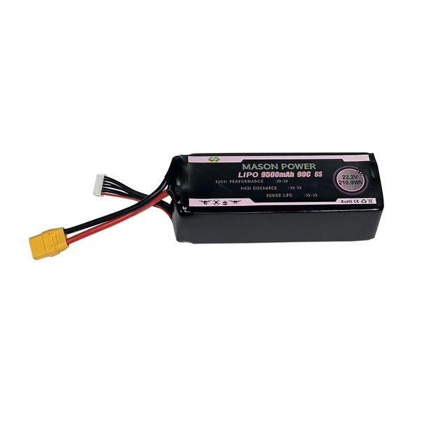 High Discharge  LiPo Battery 22.2V 9500mAh 6S1P 60C for FPV Racing Drone Agriculture Planting Drone Aerial Survey