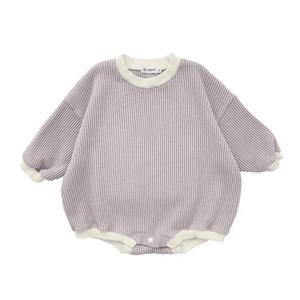 Nouvelle Combinaison Bébé Gaufre à Boutons Manches Longues Unie Décontractée Automne – Vente Flash - Product Image 1