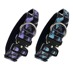 2025 nouveau Design personnalisé Camouflage impression tactique collier pour animaux de compagnie laisse harnais ensemble avec boucle tactique à dégagement rapide - Product Image 6