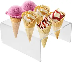 Acryl 6 Löcher Mini Eistüte Halter Stand Rack zur Anzeige von Eistüte Popcorn Candy