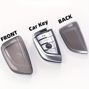Housse de clé pour <span class=keywords><strong>BMW</strong></span> avec <span class=keywords><strong>porte</strong></span>-clés en cuir, pour <span class=keywords><strong>BMW</strong></span> Série 2 5 6 7 X1 X2 X3 X5 X6 X7, <span class=keywords><strong>porte</strong></span>-clés en TPU souple de qualité supérieure - Product Image 2