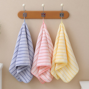 Jingjing Towels Coral Fleece Face Towels 35x75 Cm Striped Thickened Soft Absorbent Hair Drying Towels Home Use - Product Image 1
