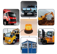 Feux de signalisation LED magnétiques, lumière d'avertissement, DC12-24V, clignotant ambre, lumière d'urgence rotative pour camion