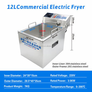 <span class=keywords><strong>Friteuse</strong></span> professionnelle Hansu 12L <span class=keywords><strong>pour</strong></span> la préparation de beignets, <span class=keywords><strong>friteuse</strong></span> commerciale verticale en acier inoxydable 304 <span class=keywords><strong>pour</strong></span> hôtel - Product Image 2