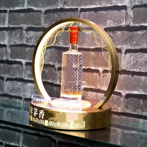 Discothèque Party Bar cercle lunaire en acier inoxydable or LED Lumière Glowing champagne Bouteille Glorifier VIP service affichage Présentateur - Product Image 4