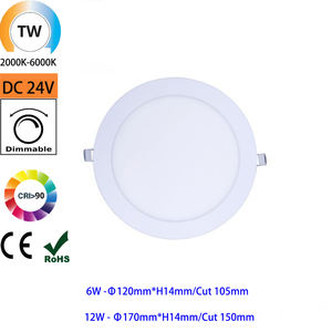 2000-6000k 12W Умный домашний потолочный светильник 170 мм Cct Benory 24v Pwm Loxone Tree Control4 Dali KNX Gvs Tuya диммируемая Светодиодная панель - Product Image 1