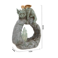 Statue de dragon alimentée par l'énergie solaire WEIVISTA, décoration de jardin, lumières LED en cristal, résine imperméable faite à la main, gnome de jardin autoportant