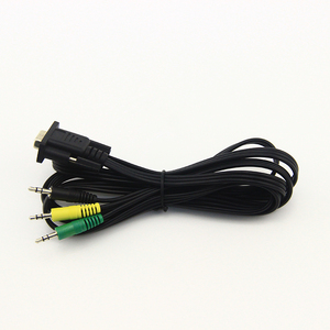 Shenzhen Factory Wholesale <strong>VGA</strong> 3.5mm Audio Video Cable <strong>VGA</strong> DB15 to 3.5mm Stereo Jack Plug Cable for Video and Audio - Product Image 2