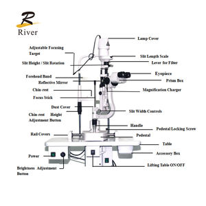 ML-350 옵토메트리아 람파라 드 헨디두라 빔 스플리터 슬릿 램프 5 배율 광학 병원 안과 장비 - Product Image 5