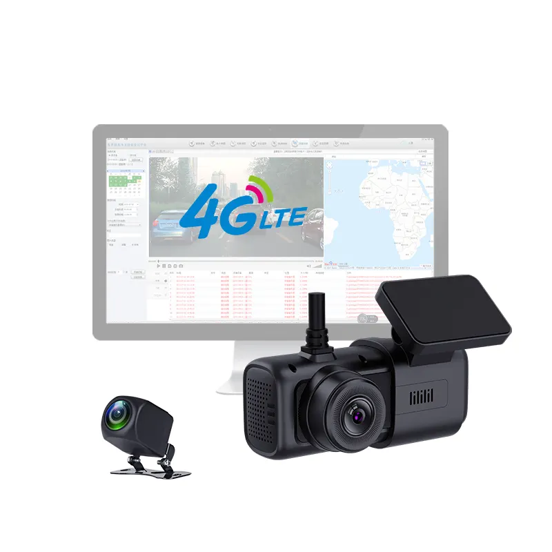 2K + 1080p được xây dựng trong xem phía trước len ADAS DMS GPS Ai Xe Máy ảnh 4G Dashcam với 1 cú nhấp chuột nút báo động