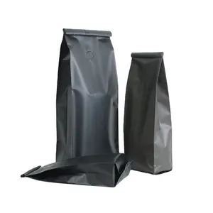 Chinese Supplier Aluminum Foil Laminated Black Bag for 12 oz 500g Coffee / Milk Powder Packaging with Valve Bag