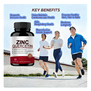 OEM Laris Manis Zinc <span class=keywords><strong>Quercetin</strong></span> untuk Kesehatan Imun dan Pernapasan dengan Ekstrak Herbal Mineral 800mg 120 Kapsul Nabati Persediaan 60 Hari - Product Image 4