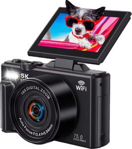 <span class=keywords><strong>Mini</strong></span> Cámara Digital Wifi 5K con Pantalla de 3 Pulgadas y 180° °   Pantalla Abatible 18X UHD con Enfoque Automático <span class=keywords><strong>para</strong></span> Fotografía y Videografía - Product Image 6