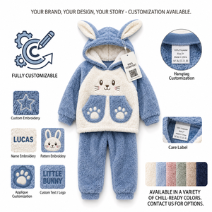 <span class=keywords><strong>Pyjama</strong></span> en polaire <span class=keywords><strong>chaud</strong></span> pour enfants Bulala, ensemble de vêtements de nuit à imprimé de dessins animés mignons, support OEM ODM - Product Image 4