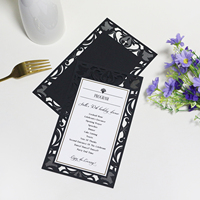 Elegante Menú de Boda con Corte Láser, Tarjeta de Programación para 50 Cumpleaños, Cronograma, Invitación de Boda