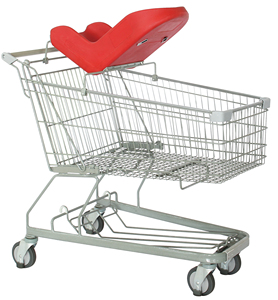 Germany Style Shopping Cart 240L PU <strong>Wheel</strong> Shopping <strong>Trolley</strong> <strong>Hand</strong> Push <strong>Trolley</strong> for Supermarket - Product Image 6