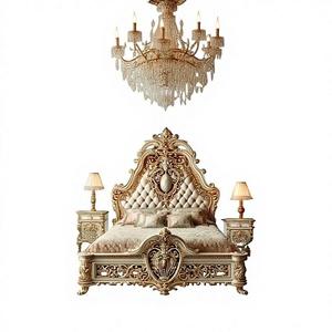 Premium <b>Antique</b> Hand-Carved Solid Wood <b>Bed</b> <b>Frame</b> Luxury Wedding Bedroom Furniture - Product Image 1