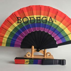 Black Rib PP <b>Plastic</b> Handheld Fan PVC <b>Letter</b> Pattern Inspired Love Model for Home Decoration Business Feng Shui Religious - Product Image 2