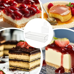 Boîte de rangement pour tiramisu en plastique écologique, durable, adaptée aux aliments, résistante au four, avec couvercle transparent - Product Image 4