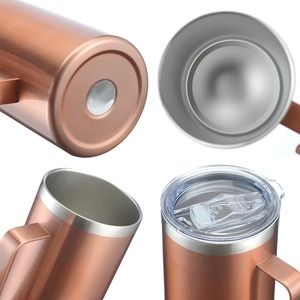 Mug à café isotherme de 24 oz avec poignée, gobelet de voyage en acier inoxydable, double paroi sous vide, tasse portable avec couvercle pour boissons chaudes et froides - Product Image 2