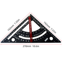 Règle mobile de 7 pouces, règle triangulaire réglable, règle de traçage, goniomètre en alliage d'aluminium, outils auxiliaires