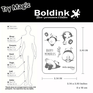 Tatuaggio Temporaneo Realistico a Forma <span class=keywords><strong>di</strong></span> Panda Boldink, Impermeabile e Duraturo per 2 Settimane, Inchiostro Jagua - Product Image 4