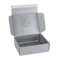 Boîte d'emballage en carton ondulé extra-rigide gris argenté avec fermeture éclair, personnalisée et estampée, pour vêtements et sous-vêtements