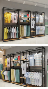 Diseño de <span class=keywords><strong>Tienda</strong></span> Completo: Estantería Metálica Ecológica para Artículos Deportivos, con Placa Trasera para Montaje en Suelo y Pared, Estante para Ropa Masculina para Tiendas de Ropa - Product Image 6