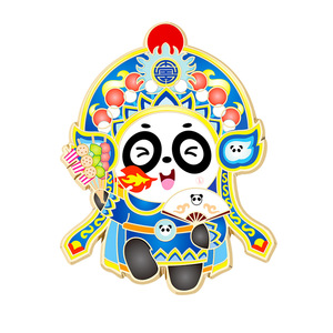 Broche de borla con diseño de máscara de ópera de Pekín de estilo chino antiguo, con diseño de panda de drama animal lindo y diamantes incrustados, insignia turística de Chengdu - Product Image 5