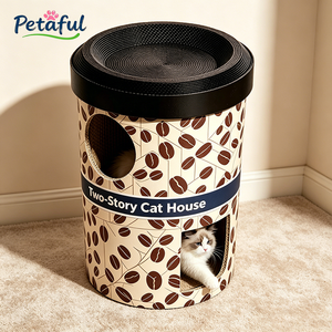 Petaful Classic Grande griffoire <span class=keywords><strong>pour</strong></span> <span class=keywords><strong>chat</strong></span> <span class=keywords><strong>en</strong></span> forme de pot à café à double niveau et maisonnette cachette, <span class=keywords><strong>en</strong></span> <span class=keywords><strong>carton</strong></span> durable et écologique, espace de jeu <span class=keywords><strong>pour</strong></span> <span class=keywords><strong>chat</strong></span> - Product Image 6