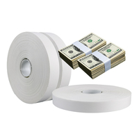 Rouleau de papier autocollant spécial flexible sans plastique, imperméable et thermoscellable, pour banderolement de billets de banque