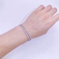 Bracelet chaîne tennis hip-hop en argent sterling 925 simple rangée 2-5mm Moissanite bijoux fins pour femmes